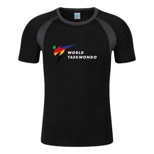 Męskie koszulki WTF World Taekwondo Federacja nadruk moda męska T-shirt Summer T-shirt bawełniana raglan krótka skiewka screy T Shirt T240425