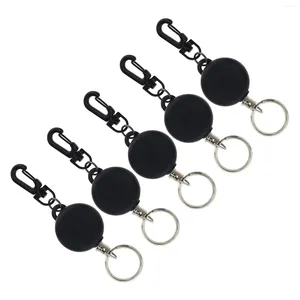 Keychains 5 Pieces Retractable Durable Split Pull 60cm Tool Extendable Key Chain Wire Rope