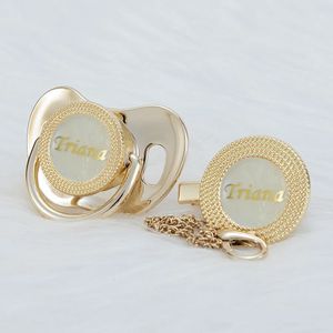 Miyocar تخصيص أي اسم Gold bling pacifier و pacifier clip bpa الحرة الرفاهية الفاخرة الفريدة ppg ppg 240409