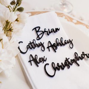 Decoration 20Pcs Personalized Wedding Place Table Cards Names Tags Custom Place Settings for Guest Bride and Groom Party Decoration