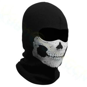 Apparel Black Ghosts Skull Full Face Mask, Windproof Ski Mask Motorcycle Face Tactical Balaclava Hood for Men Women Halloween Cosplay