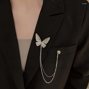 Broschen silberne Schmetterling Randkette exklusive Design Mode Schmuck zeremonielle Kleiderzubehör täglich Anzug Anzug Pairing