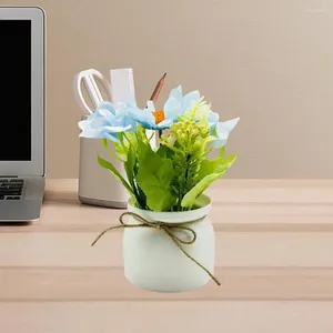 装飾的な花のフェイク植物ホームオフィスの装飾用のエレガントな人工鉢植え