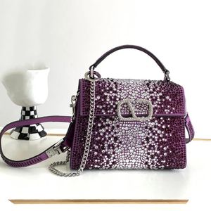 Borsa con pistola di lusso Crystal Data sposata Designer per sacchetto di borsette viola Picluta