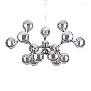 Chandeliers Postmodern Creative Personalized Spherical Glass Lighting Nordic DNA Molecular Light Restaurants Living Rooms Chrome Gold Luxury