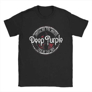 メンズTシャツDPパープルTシャツメンノベルティ100％コットンTシャツラウンドカラーショートSLVE Tシャツギフトアイデア衣料品T240425