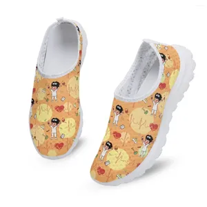 Casual Shoes INSTANTARTS Fashion Equipment Print Soft Sole Breathable Summer Mesh Walking Sneakers Flats Footwear