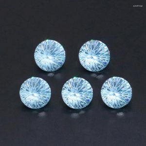 Gevşek Elmas Mücevherler Taş lacivert Yuvarlak Smokey Cut Kübik Zirkonya 6x6mm Yap DIY aksesuarları