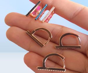 2021 Geometric CZ Bar Mini Circle Hoop Earring For Women Girl Multi Piercing Hole Simple Fashion Earrings Christmas Geometric Jewe4276538