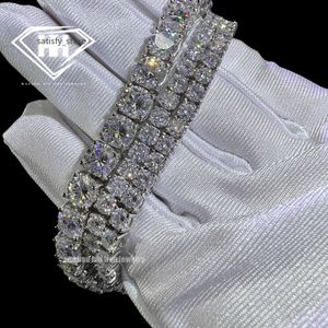 Mossanite VVS Diamond Tennis Chain 3mm 4mm 5mm Solid 925 Silver Tester Passed Round Brilliant Cut Moissanite Tennis Bracelet