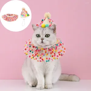 Dog Apparel 1PC Ins Cute Hat Bib Dot Lace Dogs Costume Cap Small Medium Headwear For Pet Birthday Party Puppy Accessories