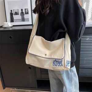 Torby wieczorowe płótno Tekstyle Big Politree Bag 2024 College Korean Fashion Streetwear Fabryka szkolna książki ita torebki i torebka