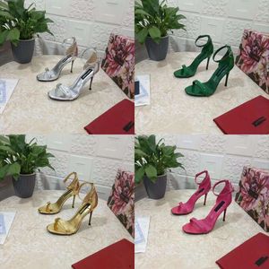 High Womens Heeled Fashion Patent Leather Sandals Designer Sexy Dress Shoes 10.5CM Gold Thin Heel Summer Ankle Strap Our Size 34-43 with Box Original Quality