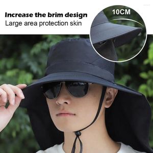 Cycling Caps Summer Sun Hat Bucket Men Women Boonie With Neck Outdoor Large Brim Protection Flap Hiking Fishing Mesh Wide Breathable N1Z4