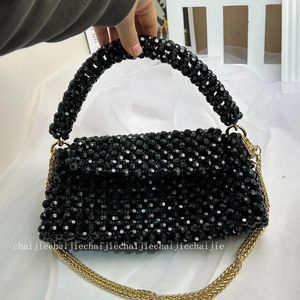 Women Portable Pearl Handmade Beaded Evening Bags Clutch Wallet Magic Handbags Ladies Wedding Bridal Handbag Party Purse 240425