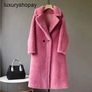 Maxmaras Coat Teddy Bear Womens Cashmere Coats Wool Winter Huixin Familys 2003 New Lamb Hair Star Long Thickened Autumn and Winte Vppw