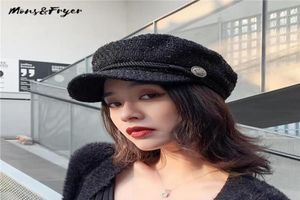 2020 Mode Winter- und Herbst -Damen Hut Frauen Hüte Cordkappen Europa Amerika Retro Flat Top Casual Wild Octagonal Cap7948217