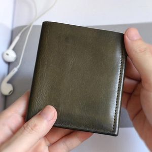 Wallets Luxury Short Wallet Male Genuine Leather Handmade Men's Clutch Bag Women Casual Hasp Bifold Purses Fashion Pouch