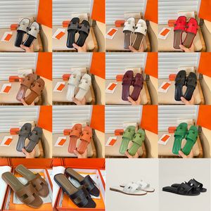2024 Womens Sexiga tofflor Girls Sandal Femmes Pantoufles Slipper Designer Leather Flat Woody Mules Slides Luxury Platform Shoes Sandales Flip Flops With Box 35-43