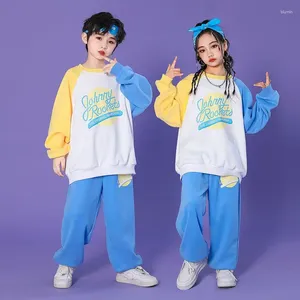 Set di abbigliamento per bambini costumi da ballo jazz per bambini abiti bianchi sciolte ragazze streetwear boyroom hip hop hip hop vestiti