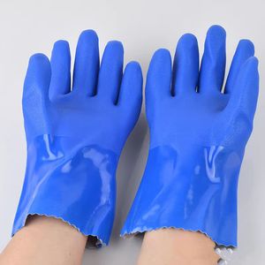 Guanti resistenti chimici blu, guanti in gomma pesante, protezione dell'olio non antiscivolo antiscivolo protezione anti-slip-resistente alla protezione impermeabile flessibile e resistente