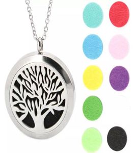 Tree of Life Pendant 30 mm Aromaterape Essily Oilket eteryczny Naszyjnik Perfumy Perfumer Dyfuzor Dyfuzor Reduket Wysyłanie łańcucha i filc Pad5439040