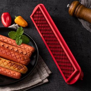 Fleischgeflügelwerkzeuge Hot Dog Cutter mit 40 Edelstahlblättern Wurst Slicer Schinken Schneidmesser Küche Vorräte BBQ -Werkzeuge 2024428