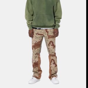 24FW GD Depts de alta qualidade Desertos Camuflagem Deserta Splicing Macicless Macicletes American High Street Bootcut Troushers Spliced Calças casuais 240420