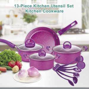 キッチン調理器具セット13ピースノンスティッククッキングポットキッチンパンセット友人や家族向けのキッチンウェアギフト240418