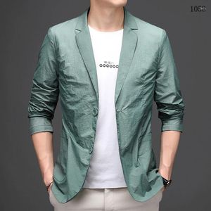 Men's Suits Spring And Summer Blazer Sun Protection Clothing Single-Breasted Casual Light Thin Long Sleeve Suit Coat Men
