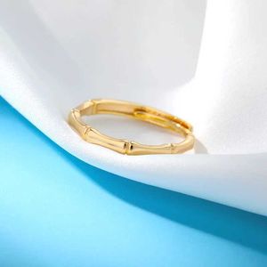 Wedding Rings Couple Opening Ring Creative Bamboo Shape Adjustable Copper Ring Simple Cool Fashion Jewelry For Women Men Wedding Party Gift