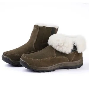 Stivali Ovxuan inverno all'aperto per uomini scarpe da neve vintage vera sicurezza in pelle botas hombre calzature per peluche calde calzature a piedi