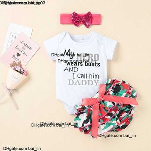 2021 Summer Kids Childrens Set di abbigliamento Girls Baby Fashion Printing Bow Abito a maniche corte a manichetta corta