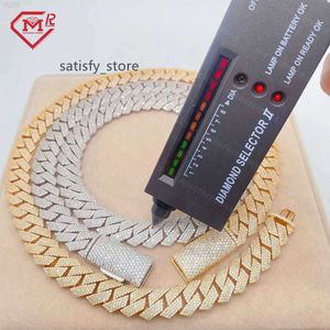 Pass Diamond Tester 17mm 3rows Iced Out Vvs Moissanite Stones Cuban Necklace Custom Hip Hop Moissanite Cuban Chain