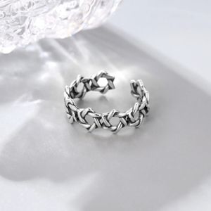 Magen David Ring Silver Sterling 925 Kadınlar için Basit Tasarım JE Yahudilik Sembolü İsrail Elementlerinin Yıldızı Takı 240424