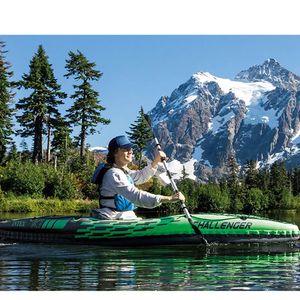 Outdoor Single Kayaker INTEX 68305 Inflatable Rubber Boat 1 Person Assault With Seat Recreational Fishing 240425