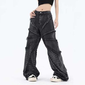 American Buggy dżinsy Spider Web Ragged Edge Mens Design Explosive Street Lose Casual Pants