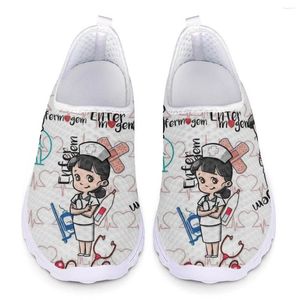 Casual Shoes INSTANTARTS Miss Cartoon Image ECG Niche Ladies Personality Flat Mesh Breathable Sneakers Fashion Mary Janes