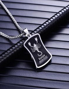 12 constellation silver necklace mens chains pendants stainless steel male accessories gold chain necklace jewelry on the neck6368809