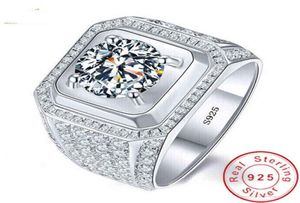Solitaire masculino 4ct Laboratório Diamante Gemtones Ring 925 Sterling Silver Jewelry Engagement Banda de casamento Rings For Men Anniversary Gift 23426564