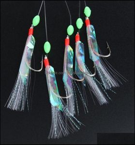 New Sabiki Soft Fishing Lure Rigs Bait Jigs Worn Fake String Crystal Barbed Hook Lures Drop Delivery 2021 Baits Sports Outdoor4320586