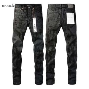 Mor kot pantolon sokak moda tasarımcısı mor düğmeler sinek siyah streç elastik sıska yırtık kot düğmeleri sinek hip hop marka pantolon beyaz siyah jeansur 1004
