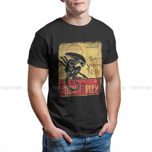Men's T-Shirts en Kane Horror Film Polyester TShirt for Men Tourn du Xenomorphe Noir Basic Casual Sweatshirts T Shirt High Quty Trendy T240425