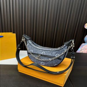 23SS Women's Luxury Designer Handbag Classic Presbyte Original Cowhide Pea Bag Moon Bag Women's Underarm Bag Axel Bag Cro Bhlr