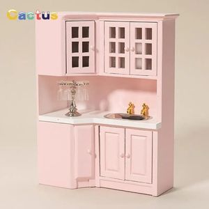 1 12 bambole in miniatura mobili in legno per le bambole cucina rosa Accessori per bambini Giochi per bambini 240423