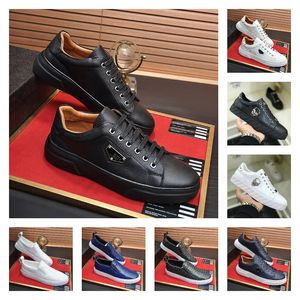 Luxury Designer Famous Philipp Mans Shoes Brand Classic Fashion Plein Scarpe High Quality Leather Metal PP Skulls Mönster Platform Elements Casual Board Sneakers