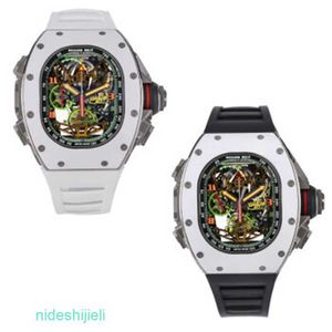 Luksusowe zegarek RM Mechaniczny zegarek sportowy zegarek sportowy Seria 5002 ACJ Titanium Stop Manual Mechanical Mens Watch podwójna druga igła