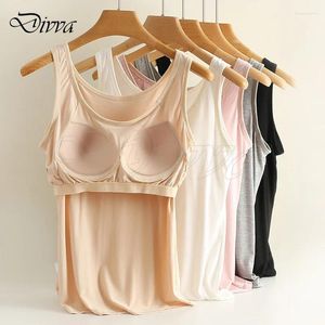 Serbatoi di camisoles più dimensioni Donne casual CAMISOLE MODAL CAMASOLE CAMPARE TRIM FEMMA SCHITTA DI BASICA SAMINE LADIE YOGA GIETTURA PAJAMA