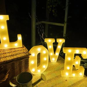 Süsler 16cm alfabe mektup LED ışıklar aydınlık numara ışık ışıkları ışık kayıt lambalı lamba akü gece ışığı ev düğün doğum günü dekora