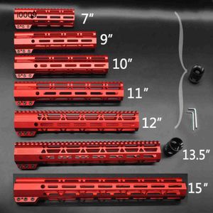 Czerwony anodowany 7 9 10 11 12 13,5 15 cali M-LOK Styl Styl Handguard Bezpłatny montaż pływakowy